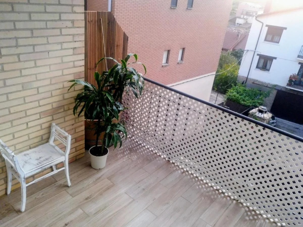 La terraza, con las plantas